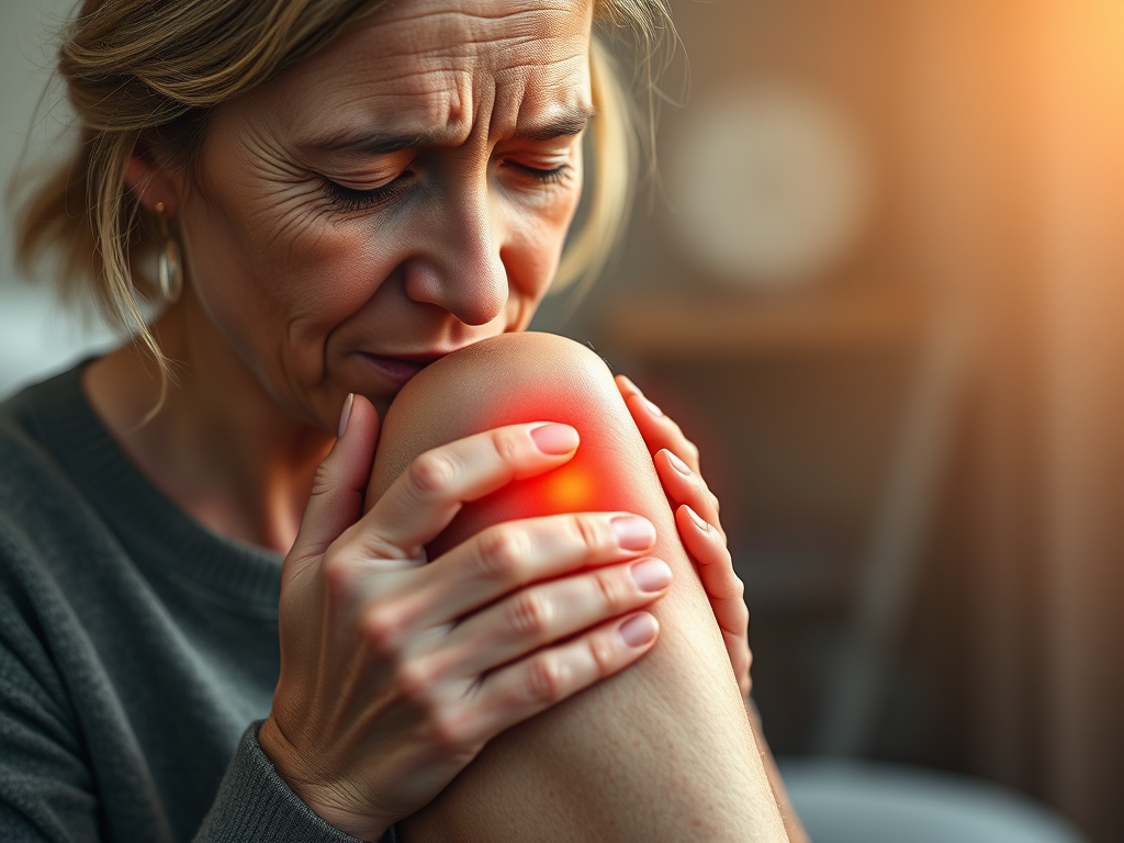 Osteoarthritis Female Patient Showing Pain In Knee Joint